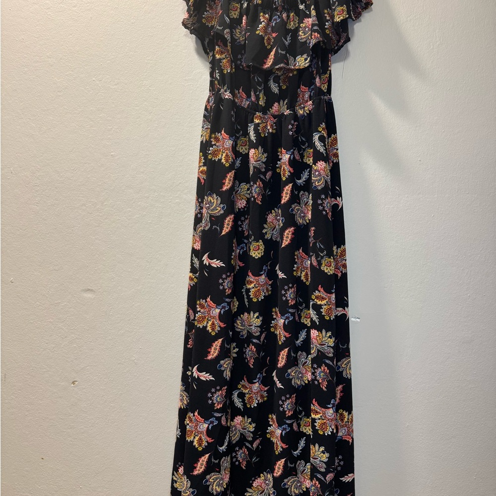 Black Floral Off-Shoulder Mini Dress - Picture 8 of 10